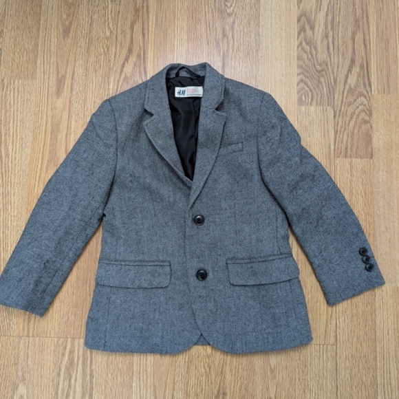 Toddler / Kids H&M Gray Blazer with Notched Lapels and Wool Blend - Picture 1 of 5
